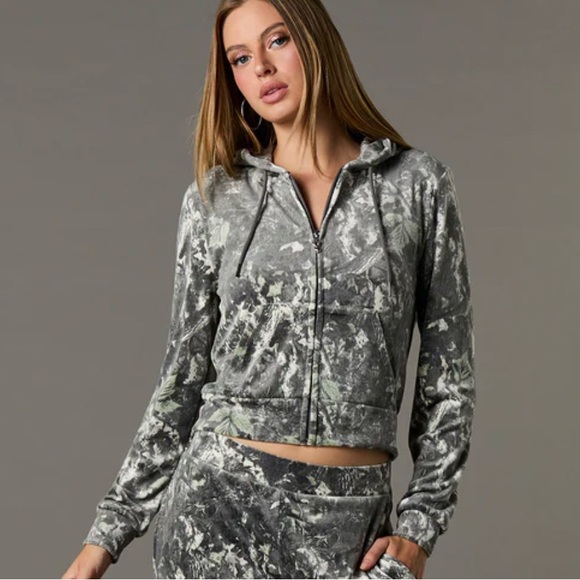 PLAYBOY Tops - Sold PLAYBOY Camo Blinged Velour Hoodie